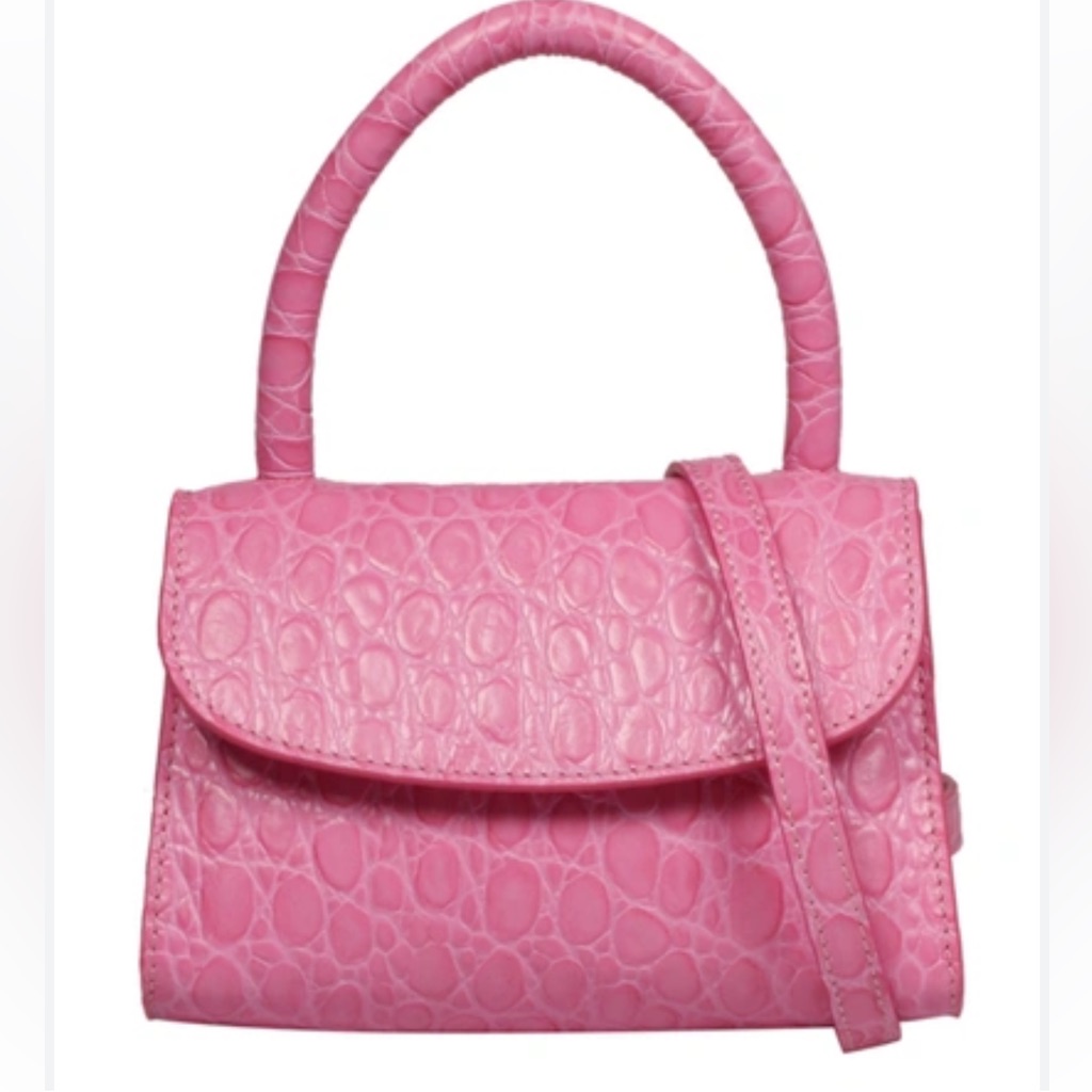 By Far Pink Mini Croc Bag